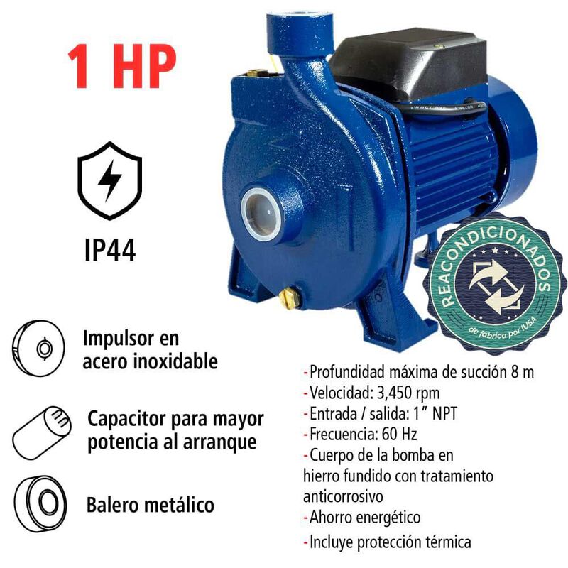 Bomba Centr&iacute;fuga Primo, IUSA, 1 HP, 120 V. Reac... image number null