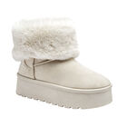 Moramora Bota con peluche para mujer beige blanco