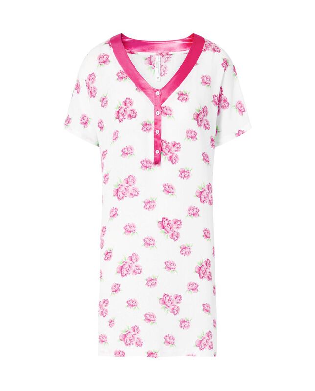 Camis&oacute;n Corto con Flores Fucsia image number null