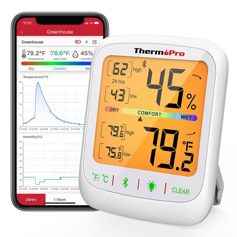 Term&oacute;metro Higr&oacute;metro Bluetooth Thermopro Tp359 image number null