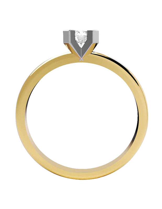 Anillo de Compromiso en Oro Amarillo 10K con Ci... image number null