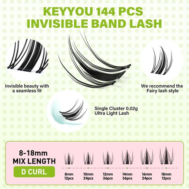Extensi&oacute;n De Pesta&ntilde;as Keyyou Fairy Lash Cluster... image number null