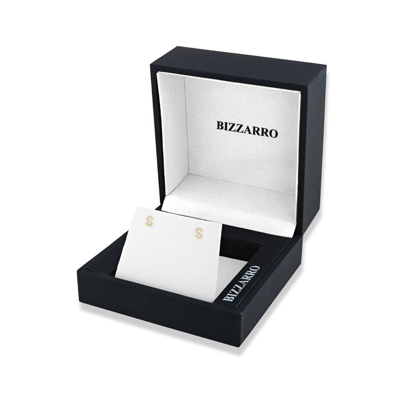 Broqueles De Oro Amarillo (Letra S) 14K Con 6Pt... image number null