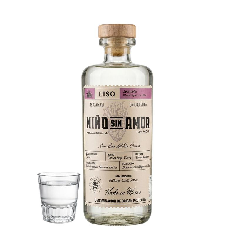 Mezcal Artesanal Destilado Ni&ntilde;o Sin Amor Liso 7... image number null