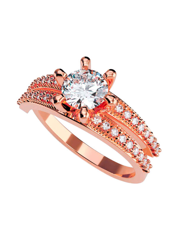 Anillo de Compromiso de 14K con Diamante de Lab... image number null