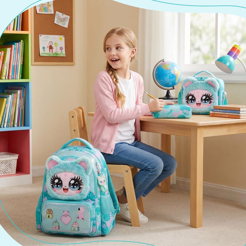 Mochila Meetbelify 41 cm Para Ni&ntilde;as &ndash; Set Con L... image number null