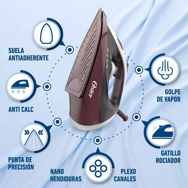 Plancha de Vapor Antiadherente Oster Durable Te... image number null
