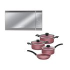 Combo Horno de Microondas Koblenz MWKM-07IRA 0.7P + Bateria Tramontina Turim 7 Piezas Rosa END