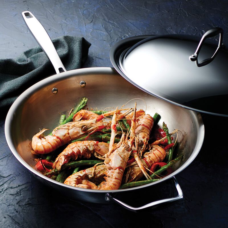 Wok Tramontina de 32 cm Acero Inoxidable con Ta... image number null