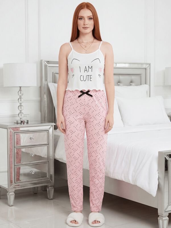 Conjunto Pijama Mujer Blusa Y Pantal&oacute;n Dama Pij... image number null