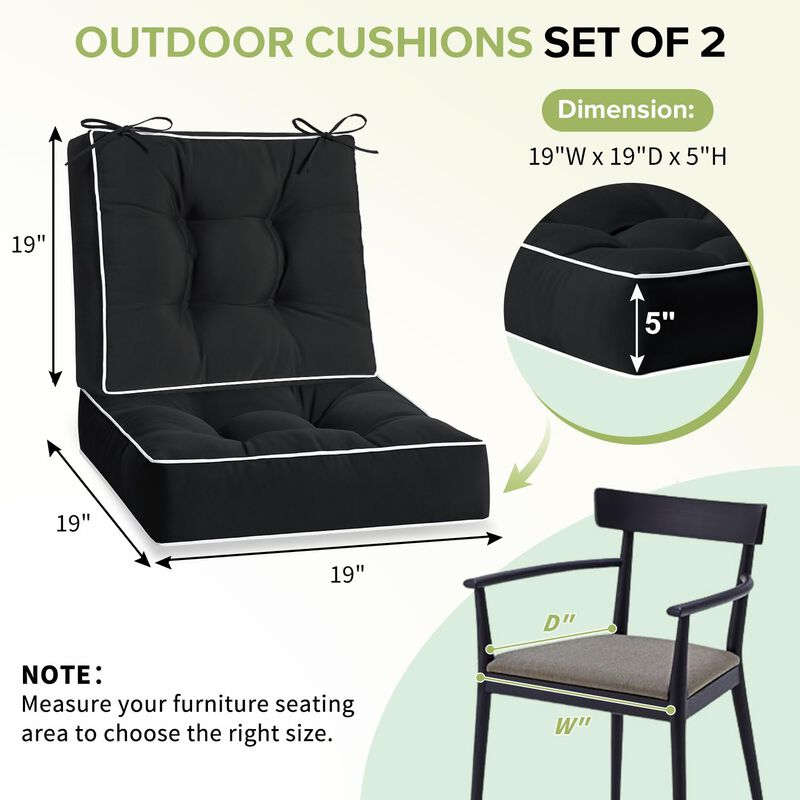 Cojines Para Silla Harborest 48x48x13 Cm Negro,... image number null