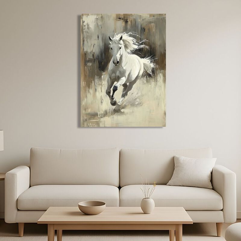 Cuadro Decorativo Animal 60x80cm Caballo Blanco image number null