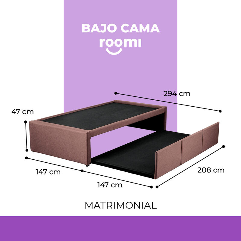 Cama Doble Roomi Resistente Y C&oacute;moda Matrimonia... image number null