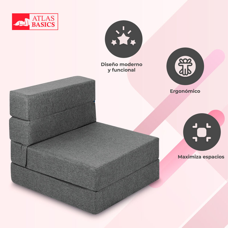 Sillón Plegable Tipo Puff Atlas Basics Gris Cla... image number null