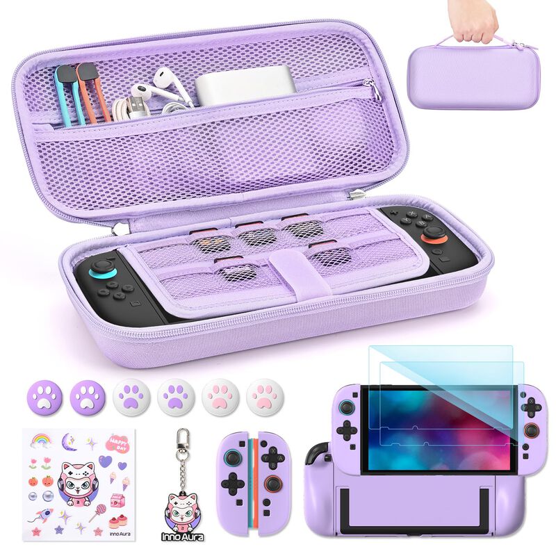 Estuche Switch 2 Innoaura 14‑en‑1 Morado image number null