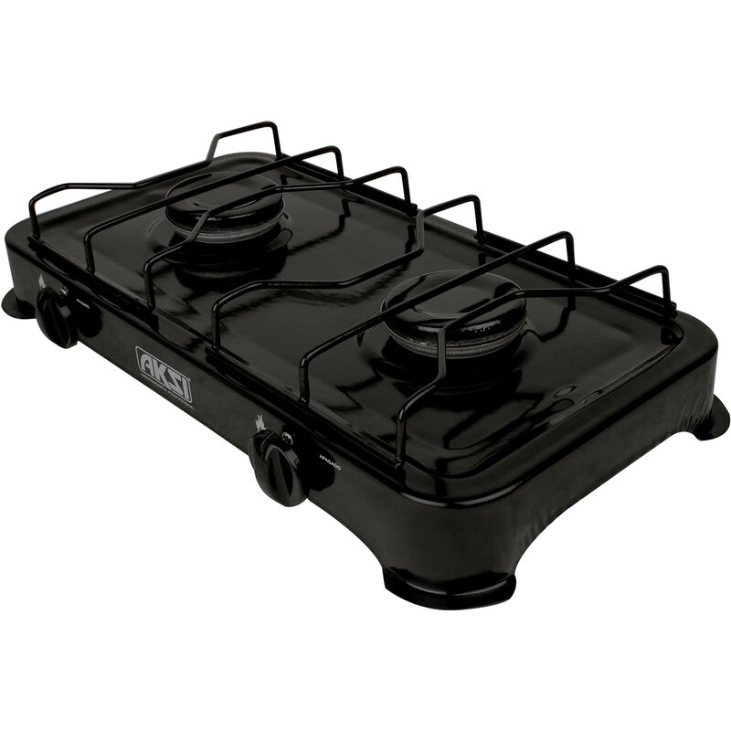 Parrilla Estufa De Mesa Aksi 2 Quemadores Negro image number null