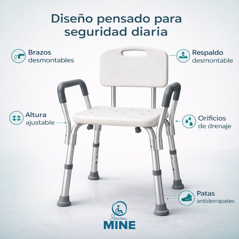 Silla para Ba&ntilde;o Adulto Mayor con Almohadilla SM... image number null