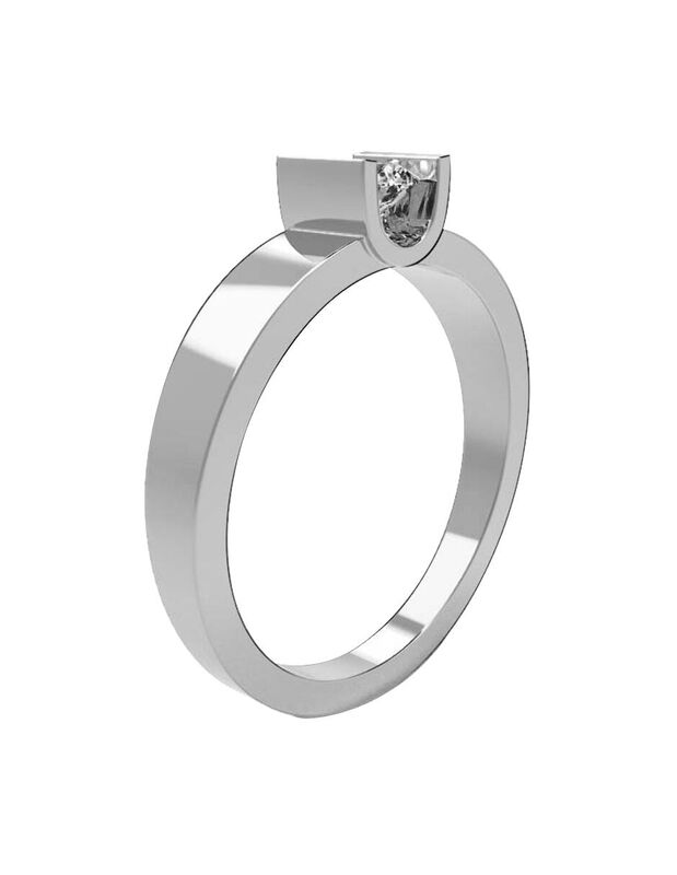 Anillo de Compromiso de 14K con Diamante de Lab... image number null