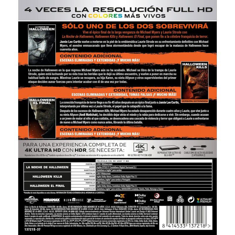 Halloween Pack 1-3 (4k Uhd + Blu-ray) [blu-ray] image number null