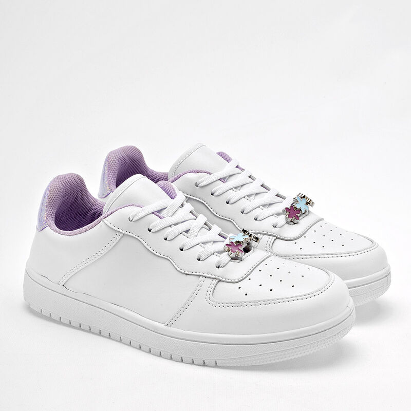 Leds Tenis Para Mujer Blanco Lila Cod 128728-e image number null