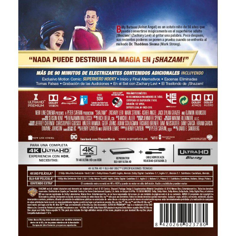 &iexcl;Shazam! Blu-ray Ultra HD 4K [Blu-ray] image number null