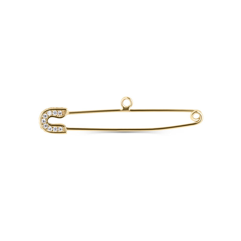 Seguro De Oro Amarillo De 14k Con Zirconias image number null