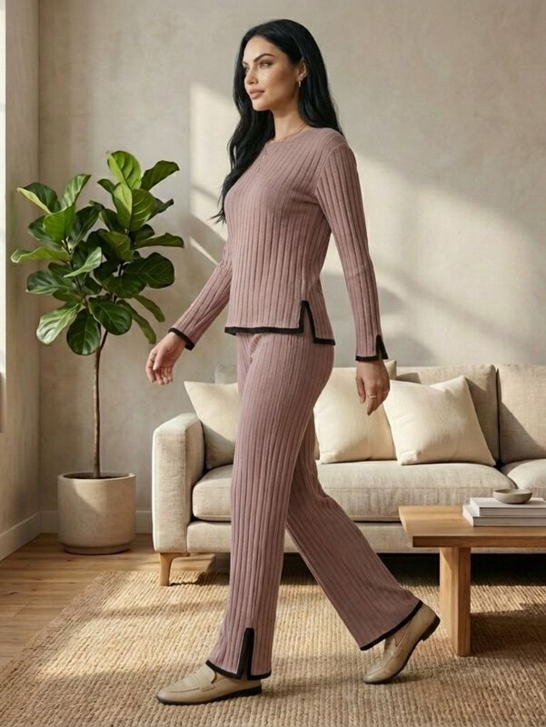 Conjunto de Su&eacute;ter y Pantal&oacute;n Acanalado CONJ-01... image number null