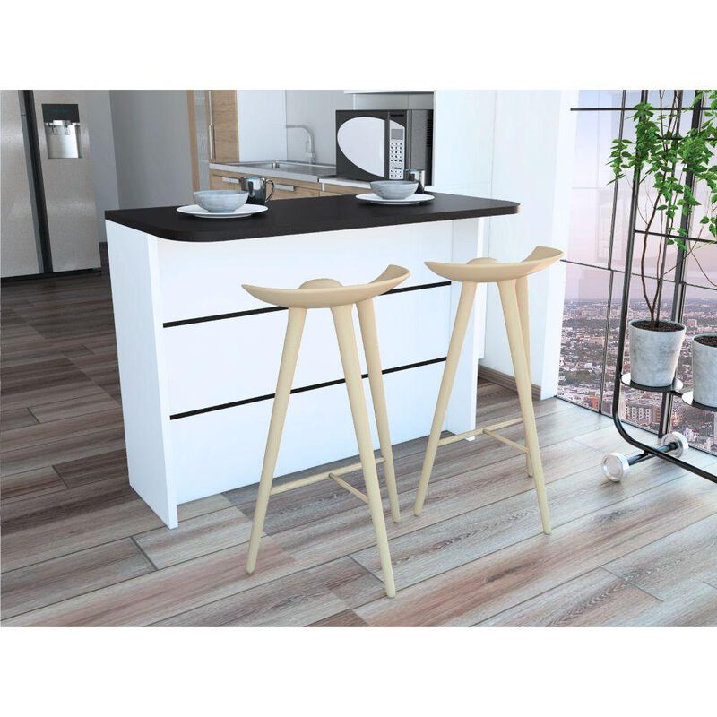 Barra de Cocina Fendi, Wengue y Blanco con Dos ... image number null