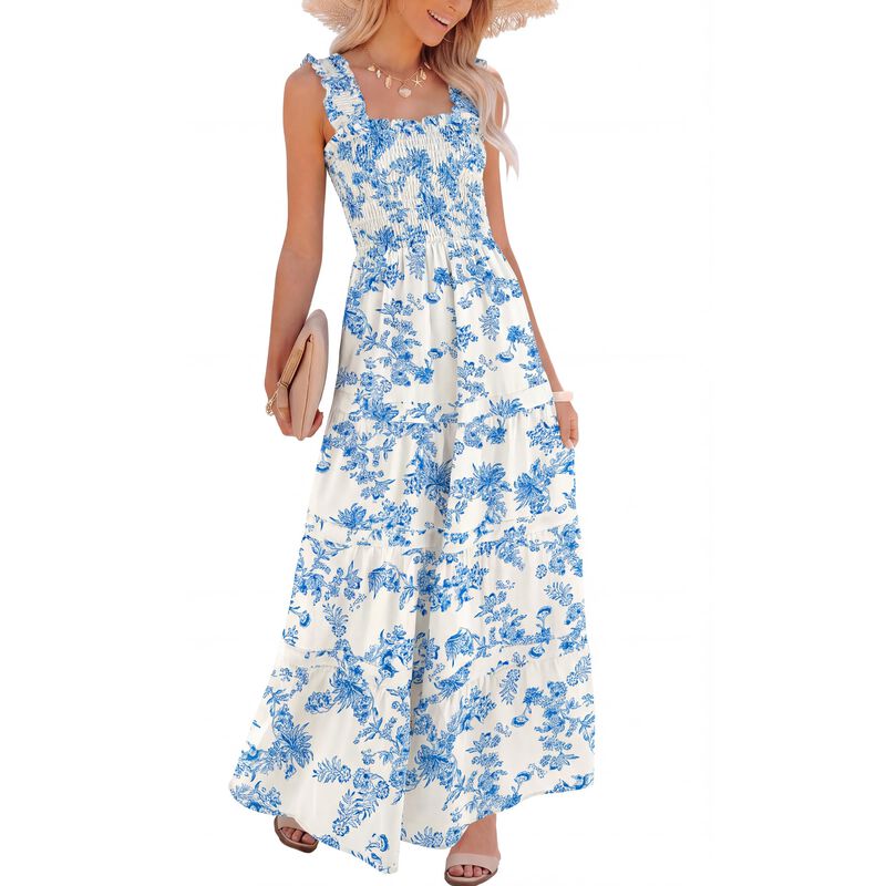 Vestido Maxi Floral sin Mangas - Caracilia image number null