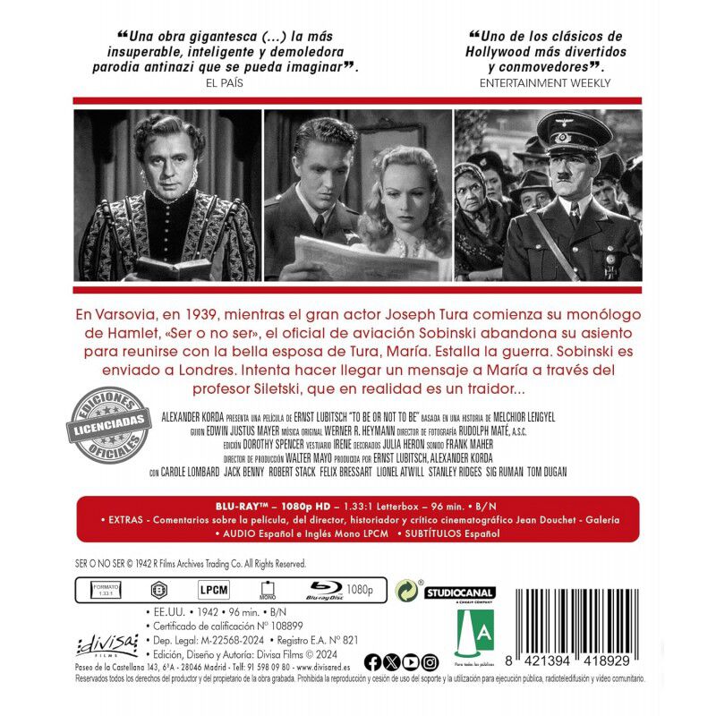 Ser o no ser [Blu-ray] (1942) image number null