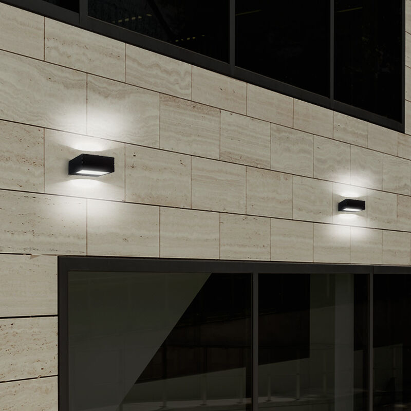 Lampara Muro Led Exterior Negro 9w Luz Blanca N... image number null