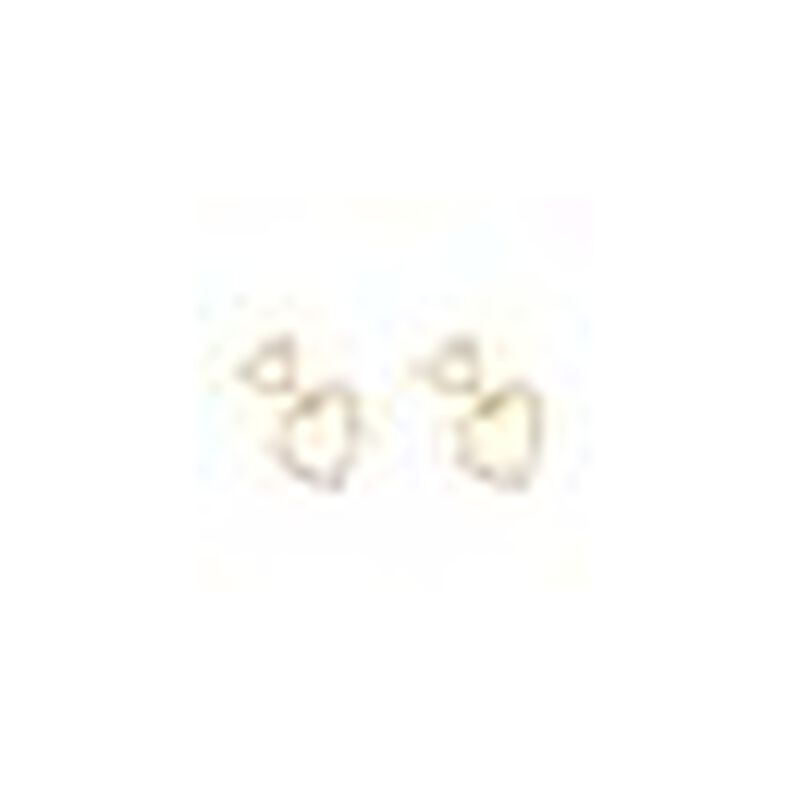 Aretes colgantes de coraz&oacute;n con piedritas blanc... image number null