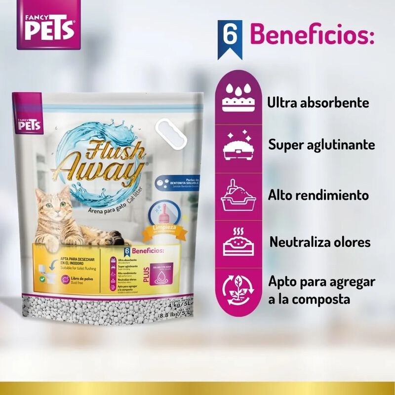 Fancy Pets. Arena Para Gato Especial Soluble En... image number null