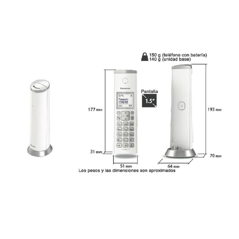 TELEFONO INALAMBRICO PANASONIC KX-TGK210MEW ALT... image number null