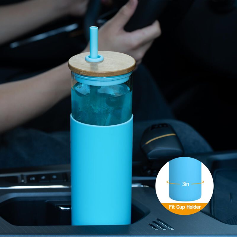 Vaso De Vidrio Tronco 821 ml Con Tapa Y Sorbete image number null