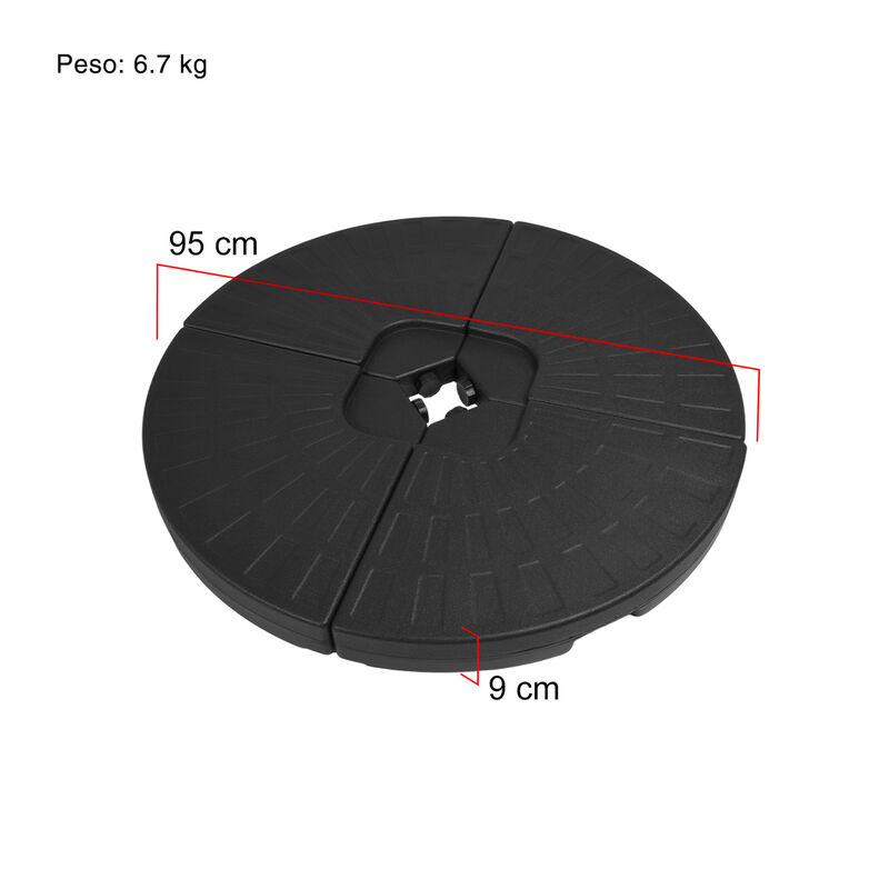 Sombrilla Full Color Negro Exterior Lujo 2.9m +... image number null