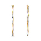 Arracadas De Oro Amarillo Y Blanco 14k (3 Cm)