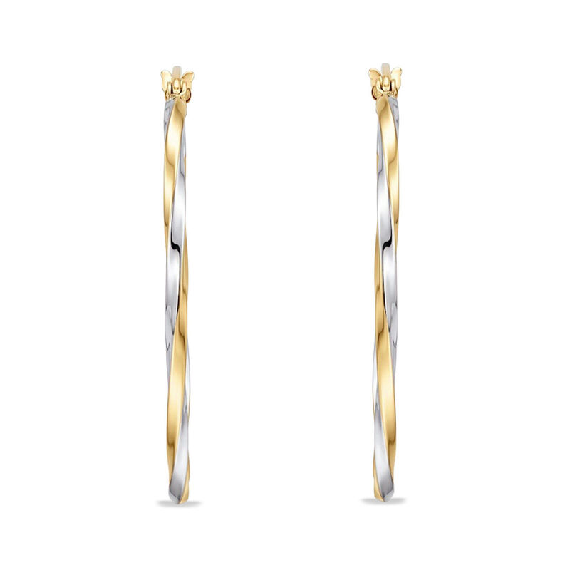Arracadas De Oro Amarillo Y Blanco 14k (3 Cm) image number null
