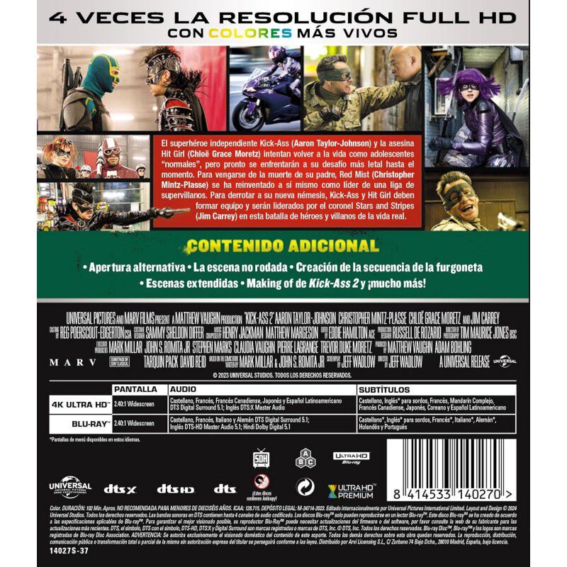 Kick-ass 2 [4k Uhd + Blu-ray] (2013) image number null