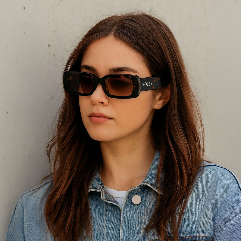 Lentes De Sol Xolek 109 Acetato Cr39 Rectangula... image number null