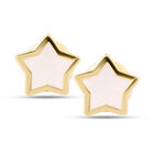 Broqueles De Estrella De Oro Amarillo 14k Con Nacar