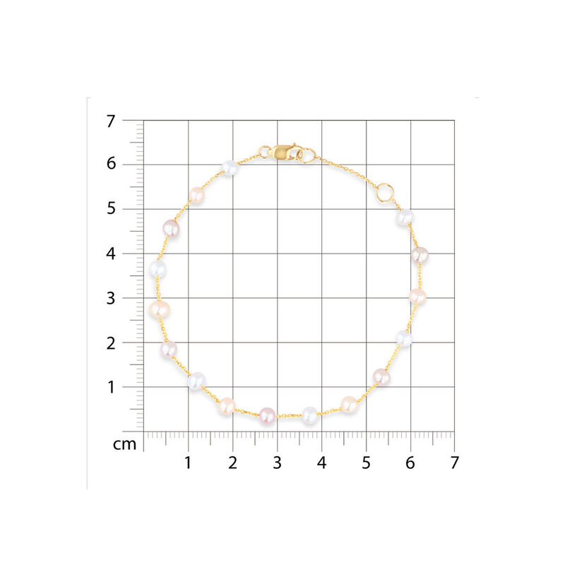 Pulsera De Oro Amarillo De 14K Con Perlas Multi... image number null