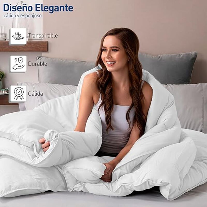 Edred&oacute;n Acolchado Matrimonial Blanco Bluelander image number null