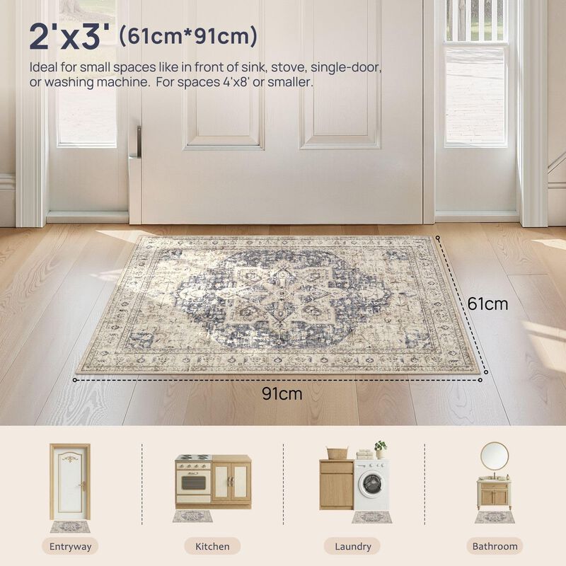 Alfombra Tortania 64 cm &times; 91 cm Lavable Vintage... image number null