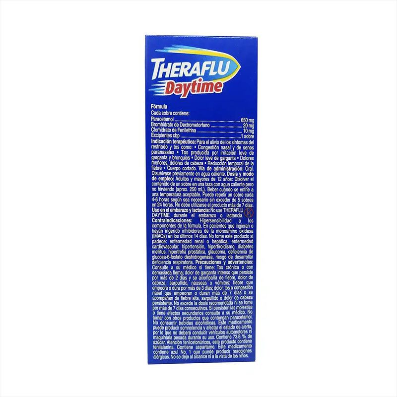 Theraflu Daytime Te Antigripal 650/20/10 Mg 6 S... image number null
