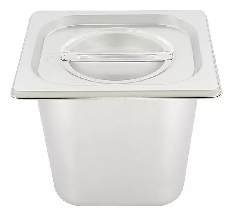 Inserto acero inoxidable 1/6 6cm con tapa Shorb... image number null