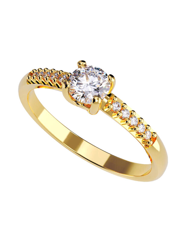 Anillo de Compromiso de 14K con Diamante de Lab... image number null