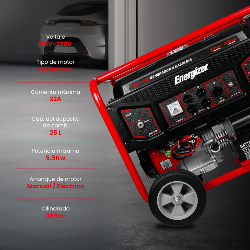 ENERGIZER Generador port&aacute;til 5.5 kW 389 CC 25L ... image number null