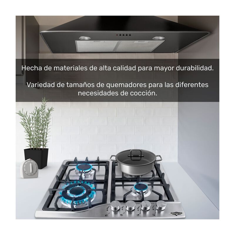 Parrilla Gas 4 Quemadores Acero Inox Hogar Empo... image number null