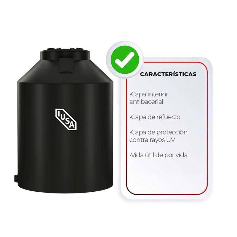 Tinaco Tricapa Iusa, 1100 L, Negro + Accesorios... image number null
